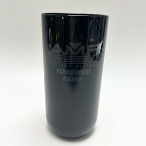 🎳🏆🥇AMF Bowling Centers Achievement Award Black Glass Tumbler.
